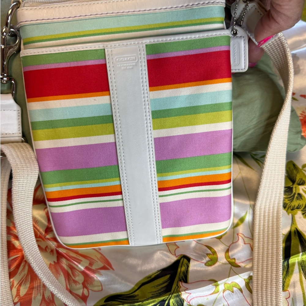 Coach Legacy Beach Stripe Swingpack Crossbody - Style F10703 - Picture 5 of 15
